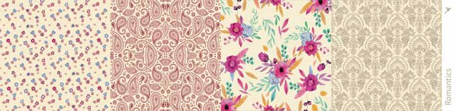 Mode-Muster romantisch - Millefleurs Paisley Blumen Arabesken